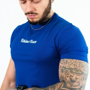 Bleu T-shirt à manches courtes TchimoTeam - Hommes sport fitness