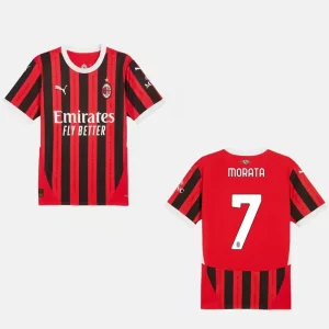 MAILLOT AC MILAN MORATA DOMICILE ROUGE 24/25