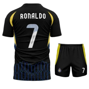 MAILLOT RONALDO AL NASSR KIT ENFANT EXTERIEUR NOIR 2024/2025