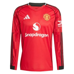 MAILLOT MANCHESTER UNITED DOMICILE ROUGE MANCHES LONGUES 2025/2026