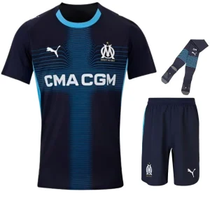 MAILLOT OM KIT ENFANT OLYMPIQUE DE MARSEILLE EXTERIEUR 2025/2026