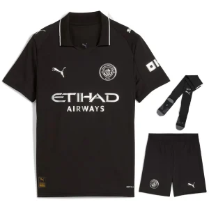 MAILLOT MANCHESTER CITY KIT ENFANT NOIR EXTERIEUR 2025/2026