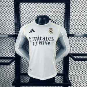 Real Madrid Domicile Version Joueur Manches Longues 2025/2026